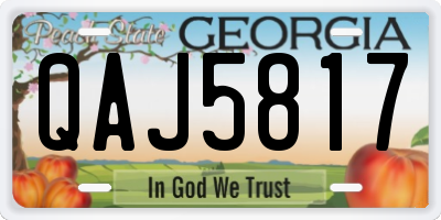 GA license plate QAJ5817