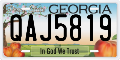 GA license plate QAJ5819