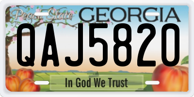 GA license plate QAJ5820