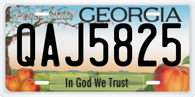 GA license plate QAJ5825