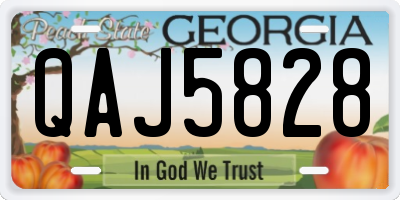 GA license plate QAJ5828