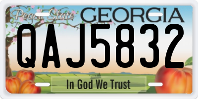 GA license plate QAJ5832