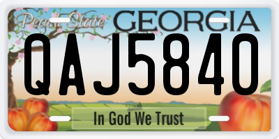 GA license plate QAJ5840