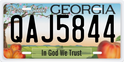 GA license plate QAJ5844