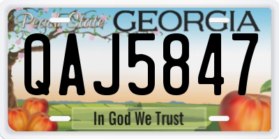 GA license plate QAJ5847