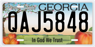 GA license plate QAJ5848