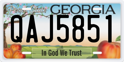 GA license plate QAJ5851