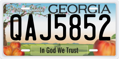 GA license plate QAJ5852