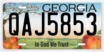 GA license plate QAJ5853