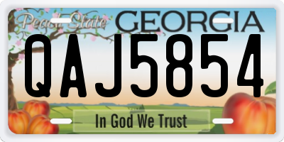 GA license plate QAJ5854