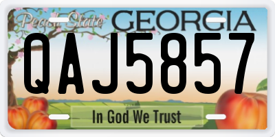 GA license plate QAJ5857