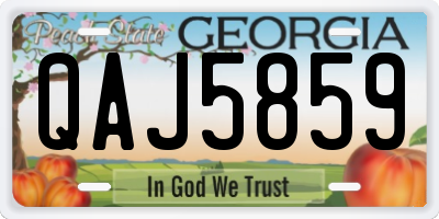 GA license plate QAJ5859