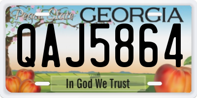 GA license plate QAJ5864