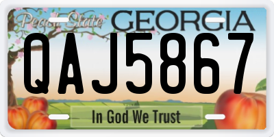 GA license plate QAJ5867