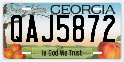 GA license plate QAJ5872
