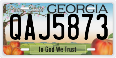 GA license plate QAJ5873