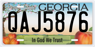 GA license plate QAJ5876