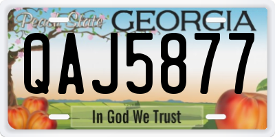 GA license plate QAJ5877