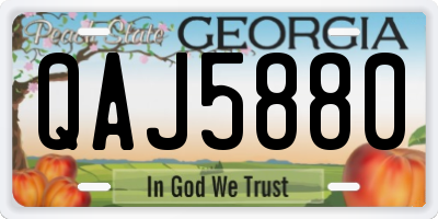 GA license plate QAJ5880