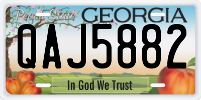 GA license plate QAJ5882