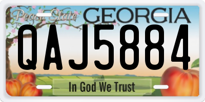 GA license plate QAJ5884