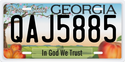 GA license plate QAJ5885