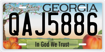 GA license plate QAJ5886