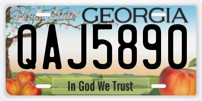GA license plate QAJ5890