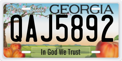 GA license plate QAJ5892