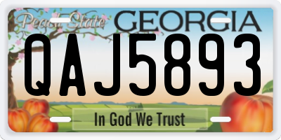 GA license plate QAJ5893