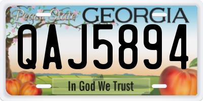 GA license plate QAJ5894