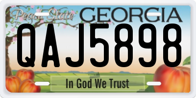 GA license plate QAJ5898
