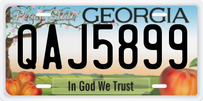 GA license plate QAJ5899