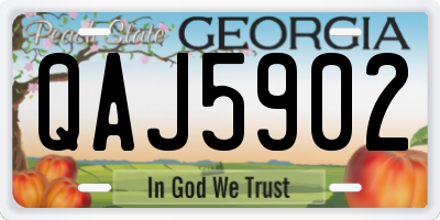 GA license plate QAJ5902