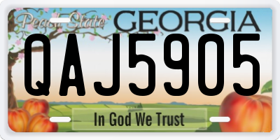 GA license plate QAJ5905