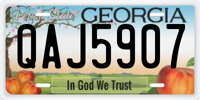GA license plate QAJ5907