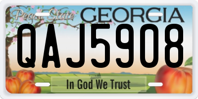 GA license plate QAJ5908