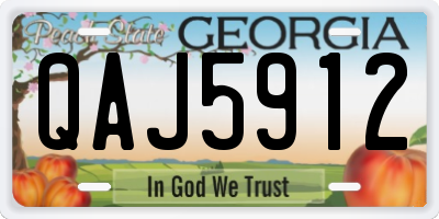 GA license plate QAJ5912