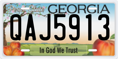GA license plate QAJ5913