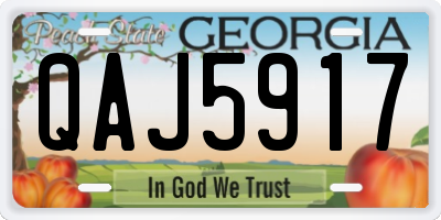 GA license plate QAJ5917