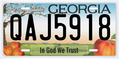 GA license plate QAJ5918
