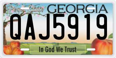 GA license plate QAJ5919