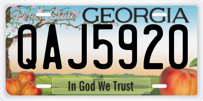 GA license plate QAJ5920