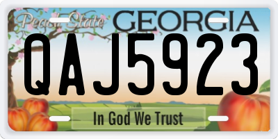 GA license plate QAJ5923