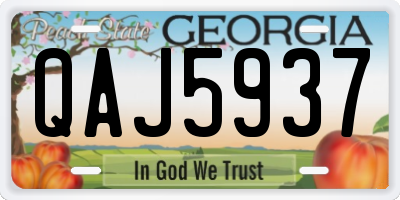 GA license plate QAJ5937