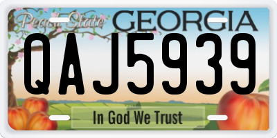 GA license plate QAJ5939