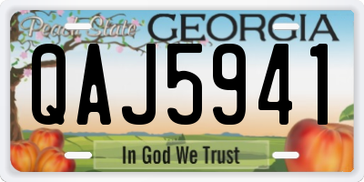 GA license plate QAJ5941