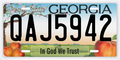 GA license plate QAJ5942
