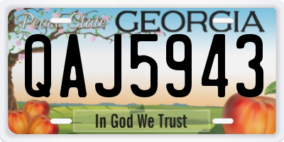 GA license plate QAJ5943