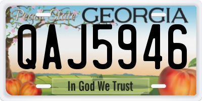 GA license plate QAJ5946